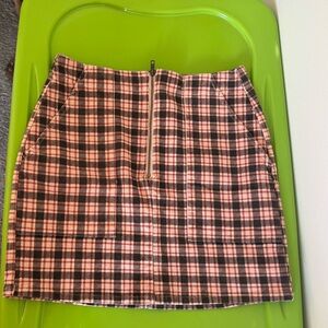 Wild Fable Pink and Black Checkered Mini Skirt